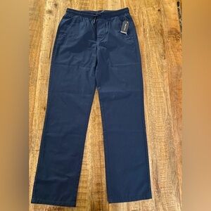 Nautica navy blue boys chinos pants slacks with drawstring waist large 14/16 New